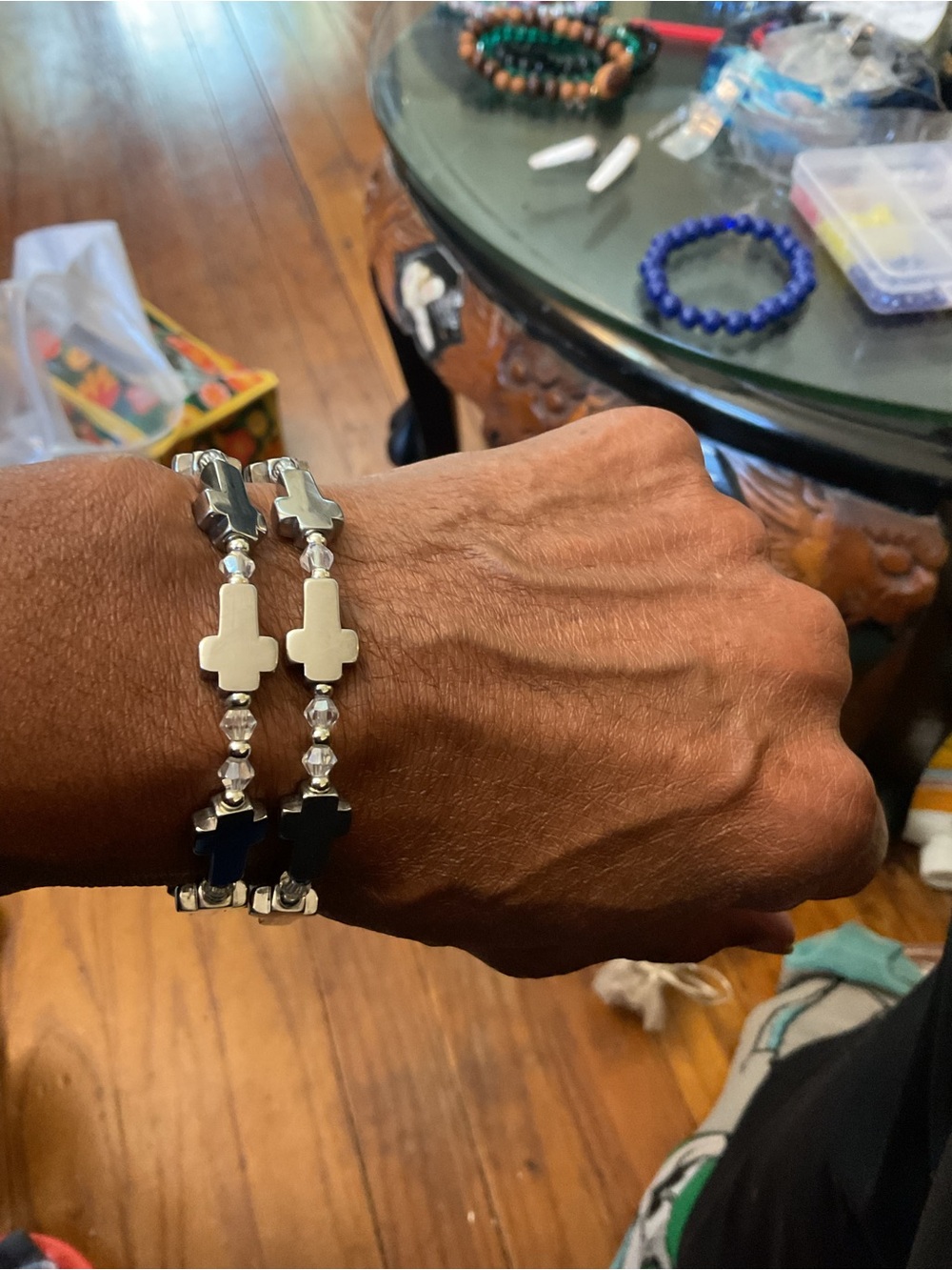 Men’s Stainless Steel Cross Bracelet Set!🩶🩶